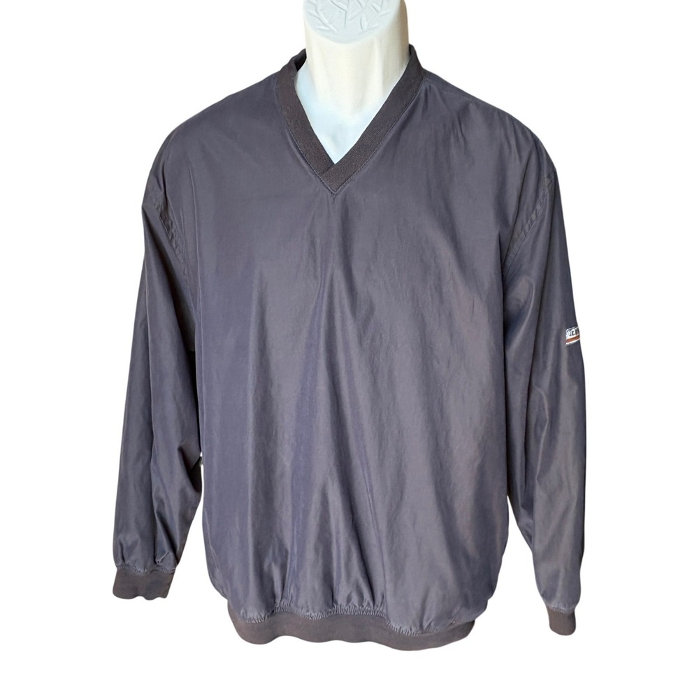 Izod XFG X-Treme Function Golfwear Navy Blue V-Neck Pullover Wind Jacket, Medium